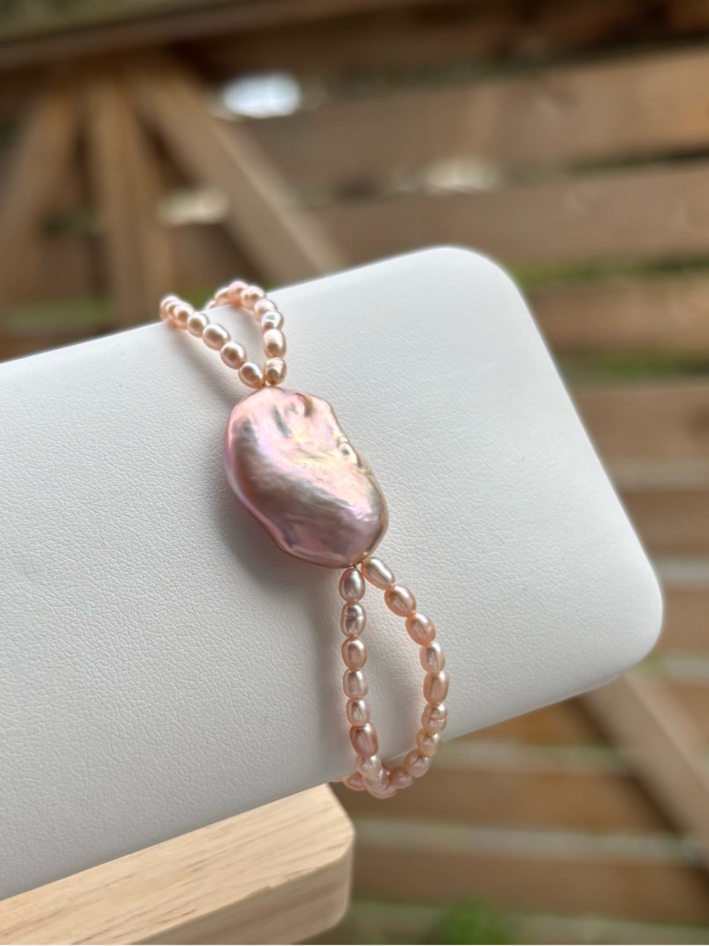 Pink Baroque Pearl Bracelet